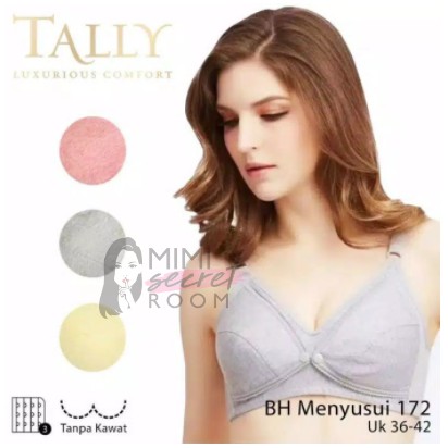 ❤ MIMI ❤ TALLY BRA Menyusui Tanpa Kawat Bahan Katun Busa Tipis Nursing Bra CUP C BH 172