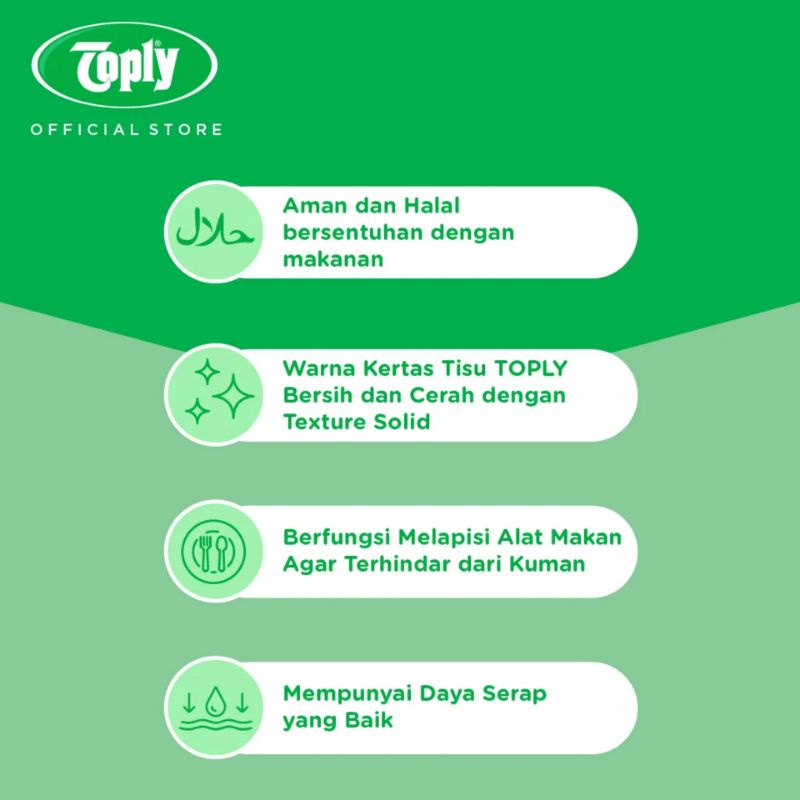 Toply Napkin 1Ply isi 100 Lembar