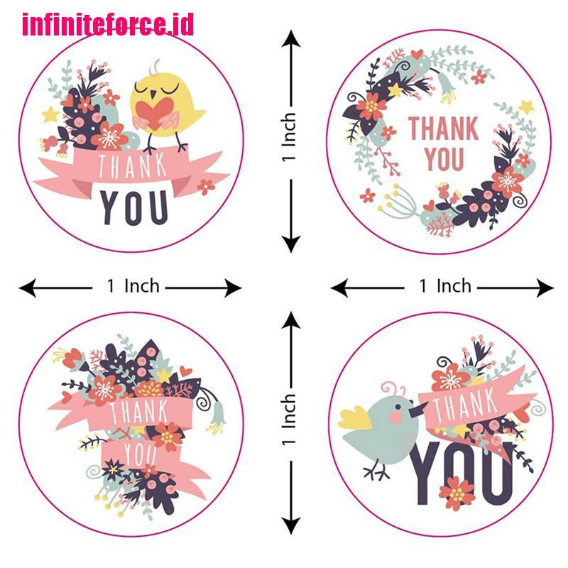 500Pcs Animal Thank You Stickers Seal Labels Pink Flower Cute Envelope Stickers