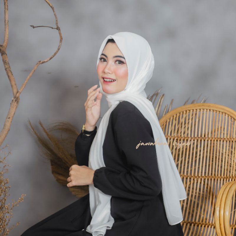 KHAIRA (PASHMINA SQUARE) part. 1 / PASHMINA CERUTY / PASHMINA ANTEM / PASHMINA ANTI TEMBEM-PS BROKEN WHITE