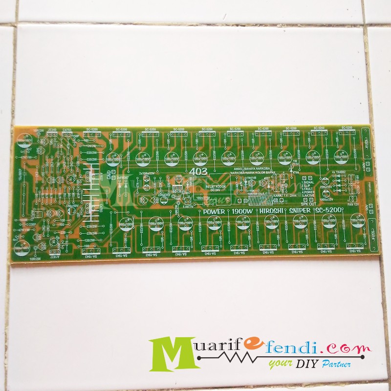 PCB Power Amplifier 1900Watt MONO YIROSHI HIROSHI BU3U panjang 30cm Final Toshiba Thosiba 403