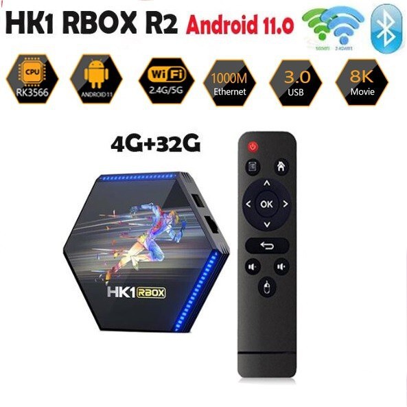 429 HK1 RBOX R2 - Android 11 Smart TV Box 8K Display - RAM 4GB ROM 32GB