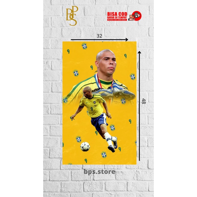 POSTER HIASAN DINDING RONALDO NAZARIO - POSTER  RONALDO NAZARIO - POSTER SEPAKBOLA - WALLDECOOR - HI