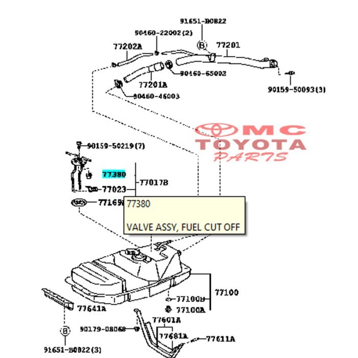 Saringan Tangki Bensin / Valve Fuel Hilux Dyna Corolla Starlet Kijang Kapsul 77380-26010