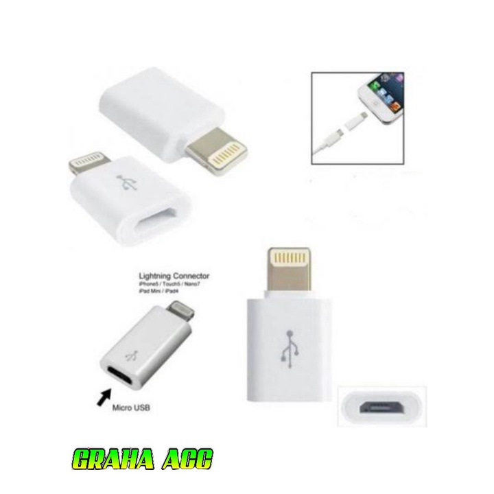 ADAPTOR CONECTOR SAMBUNGAN IPHONE Converter Charger Micro Usb To Lightning Sambungan Micro USB To Iphone