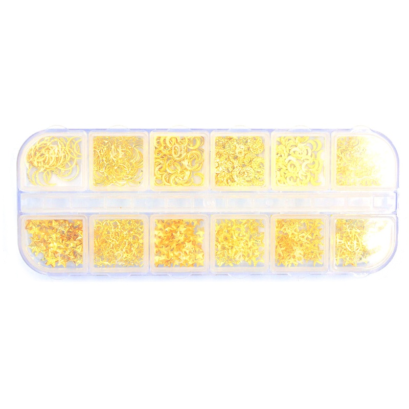 Siy 12 Sekat Hiasan Kuku Diy Bahan Metal Untuk Nail Art