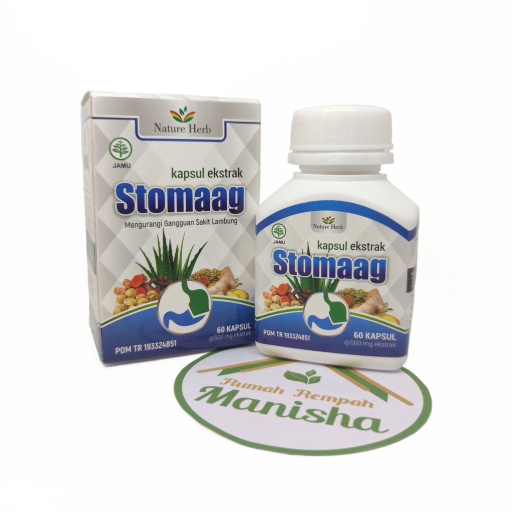 Kapsul Ekstrak Stomaag Herbal Atasi Maag Kronis Gerd Gangguan Asam Lambung Isi 60 Kapsul