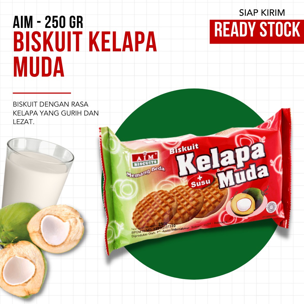 [TERMURAH] AIM BISCUITS - AIM Biskuit Kelapa Muda 250g