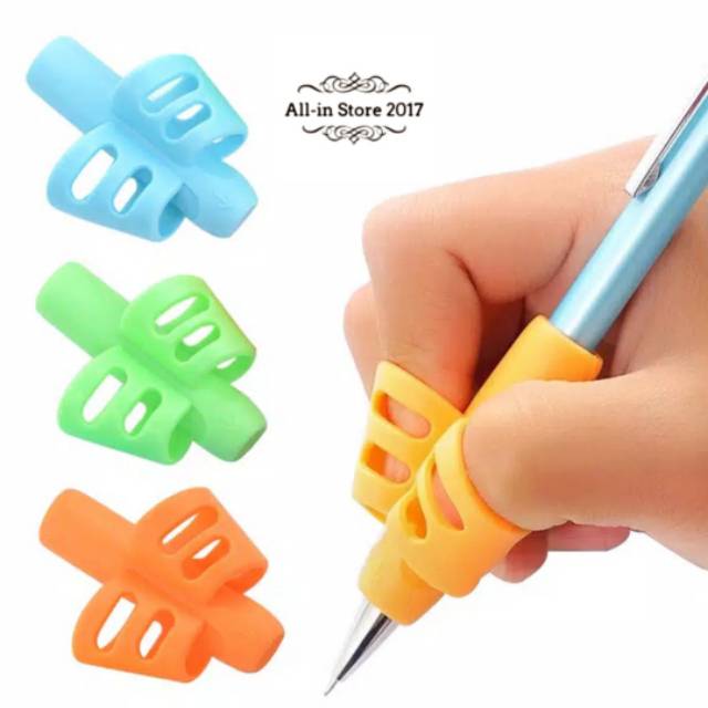 

(Bisa COD) Pencil Grip Alat Bantu Menulis Import, New Design, Tipe A, Silikon BPA Free