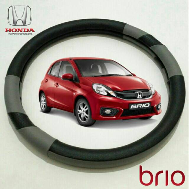 Sarung stir mobil honda brio / brio satya hitam abu