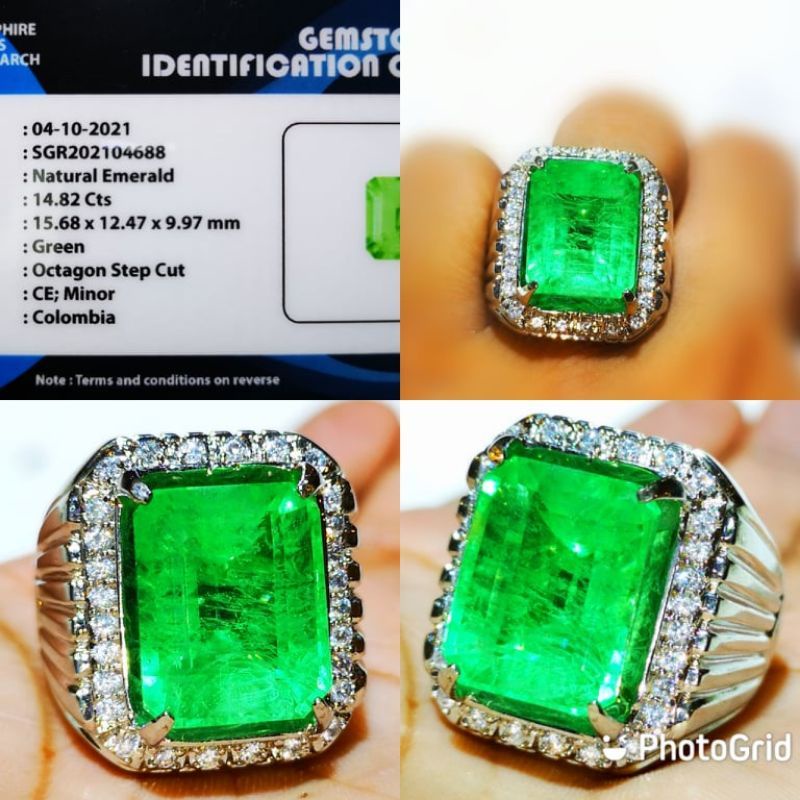 BATU CINCIN PRIA JAMRUD COLOMBIA KOTAK SUPER MEWAH MEMO SGR ORIGIN SETIAP BATU BEDA SERAT