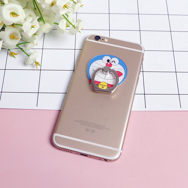 Kawaii Doraemon Cartoon Smartphone Ring Support Universal Metal Finger Ring Cute Mobile Phone Holder Stand Rings