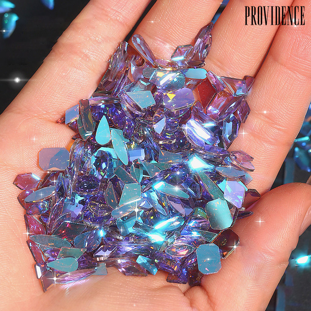 Providence 100pcs / Kantong Berlian Imitasi Flat Back Untuk Dekorasi Nail Art