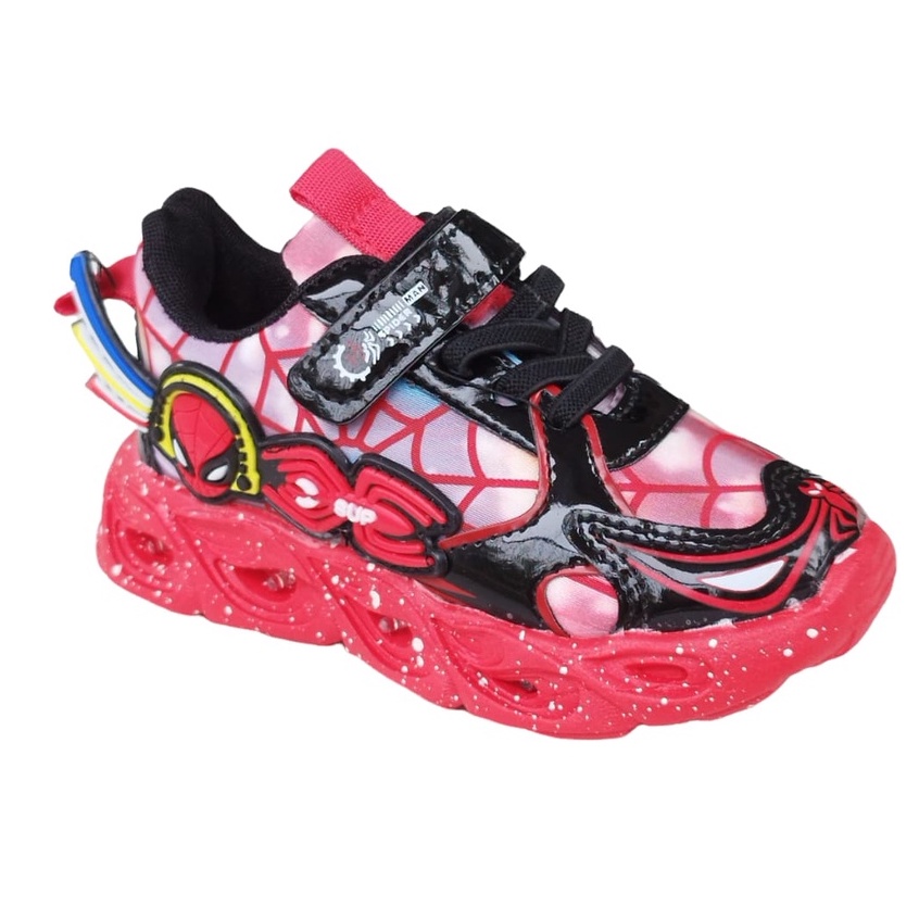 Spiderspy Sepatu With Led Anak Size 21-30 Usia 1-5 Tahun