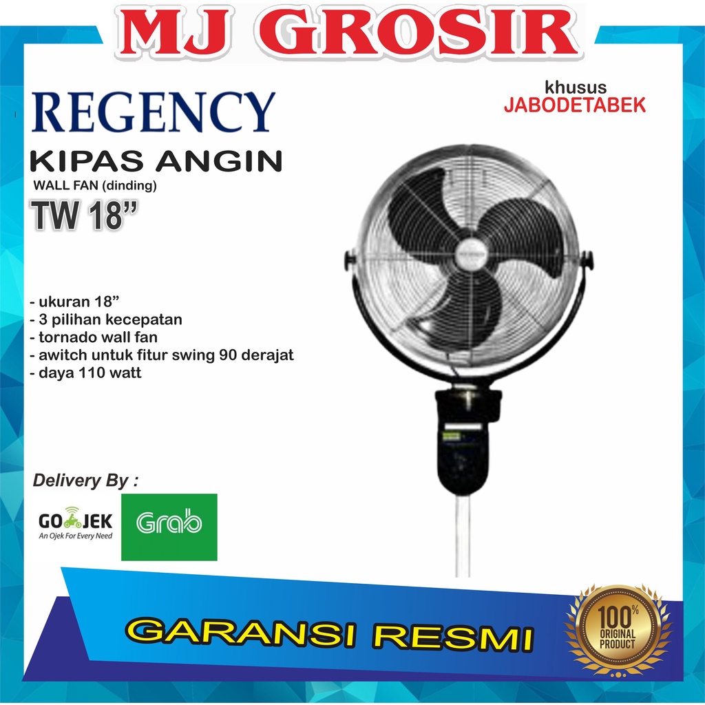 PROMO KIPAS ANGIN WALL FAN REGENCY TW 18 KIPAS ANGIN DINDING TORNADO