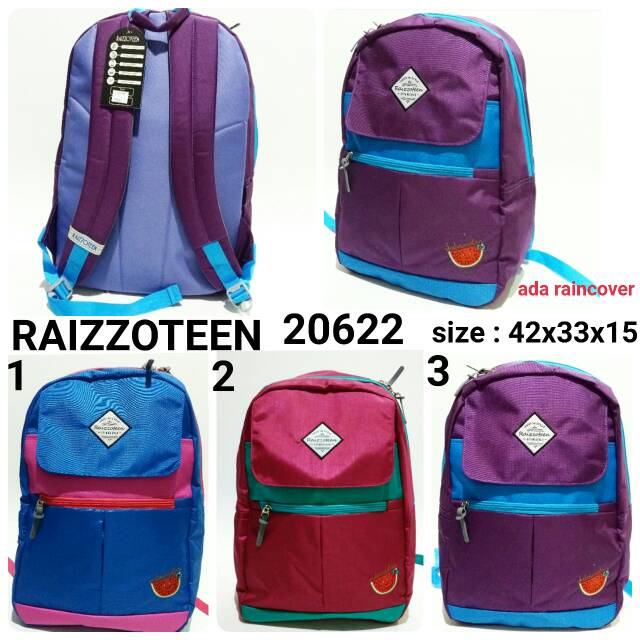 Tas sekolah ransel backpack dewasa raizzoteen 20622 murah dan terbaru