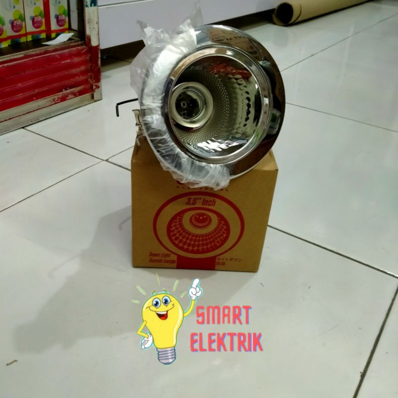 donlet Down Light 3,5/ Rumah Lampu Tanam 3.5 Inch Warna Silver