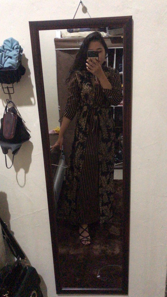 Gamis Batik Sogan Lawasan Manggar, Padi,sekar,cantik,kubis,kipas,daun,gendis,kawung,termurah Cod