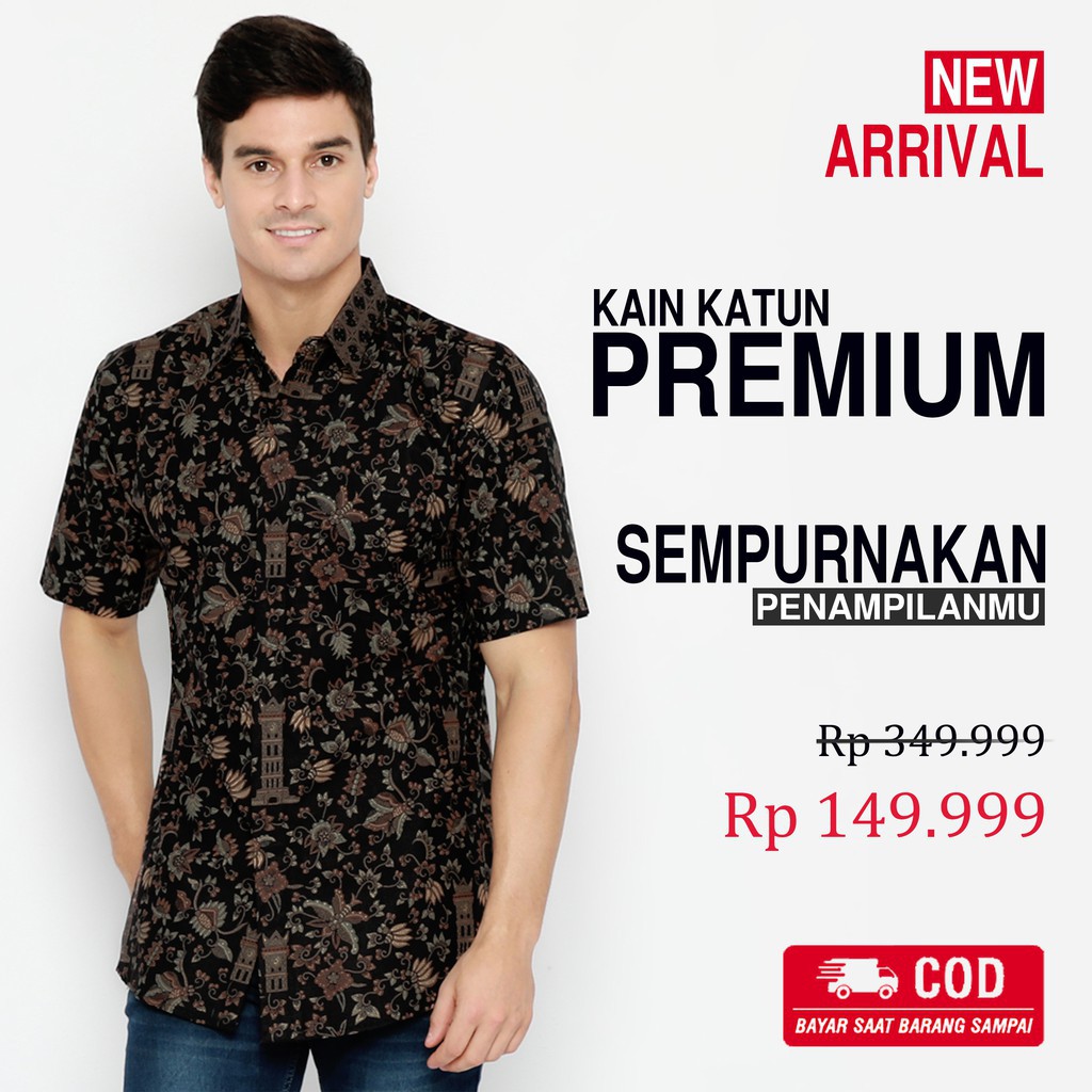 BAJU BATIK COUPLE  Kemeja Rok Lilit Instan Batik Pria Lengan Panjang Slimfit Premium Jam Gadang Hitam 728919 Cap 72 - Baju Kemeja Atasan Pakaian Batik Couple Cople Pria Cowok Laki Laki Remaja Keluarga Lengan Panjang Modern Slimfit Premium Kekinian