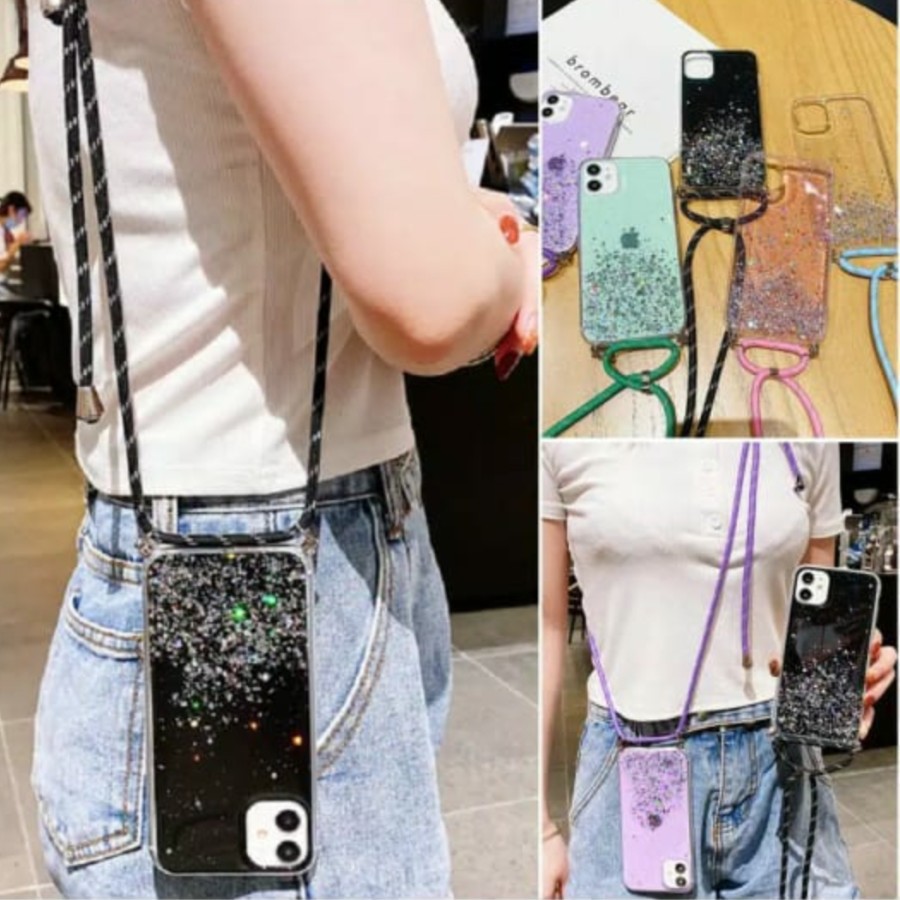 VIVO Y21/Y21S/Y33S/V5/V5+/V5S/V5 LITE/V9/Y91/Y93/Y95/Y71/Y83/Y81/Y19 CASE TALI GANTUNGAN NAGITA GLITER LANYARD