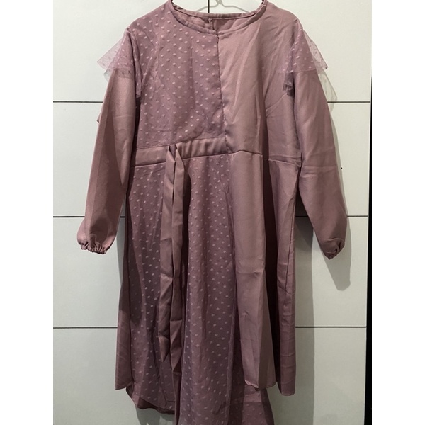 Setcel tunik kombi tile dot purple(NEW)