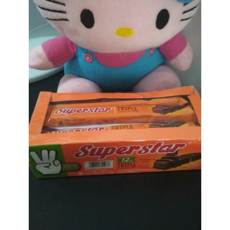 

(BISA COD) SUPERSTAR TRIPLE CHOCOLATE WAFER COKLAT ISI 12 PCS @18GR