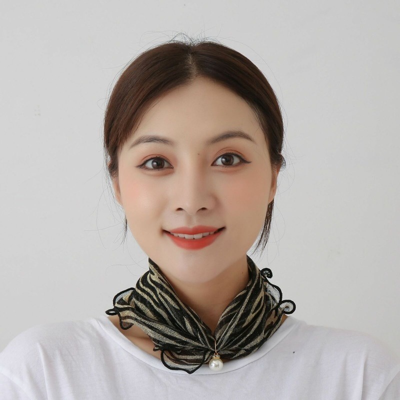 Syal leher pencetakan sederhana temperamen Korea Fashion Wanita Mini scarf Aksesoris