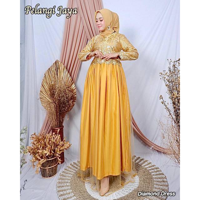 Dres Muslim Gamis  Diamond Pj/ Gamis Pesta / gamis Kebaya / Gamis Bordir/Gamis Butik