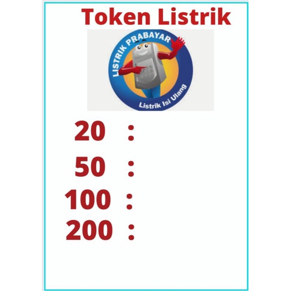 Promo Token Listrik PLN Nominal 20, 50, 100,200
