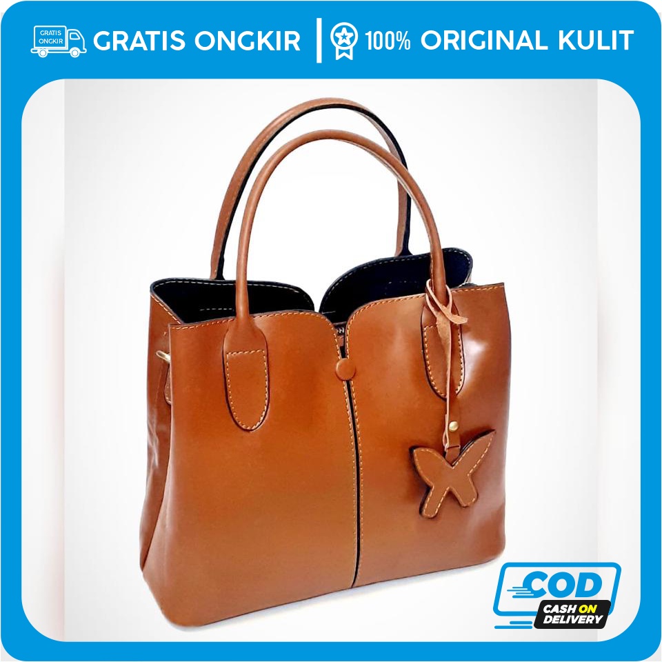 Tas Wanita Kulit asli Model tote bag 2 in 1 jinjing dan selempang tas slempang wanita kulit asli tas
