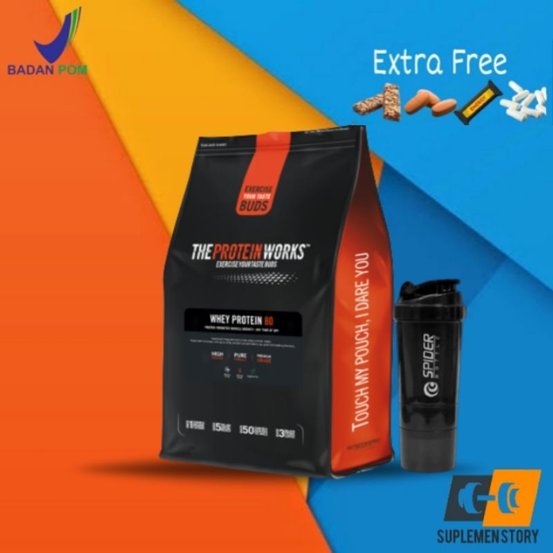 THE PROTEIN WORKS WHEY PROTEIN 80 0,5KG 500 GR WHEY PROTEIN CONCENTRATE GRASSFED NATURAL MY PROTEIN