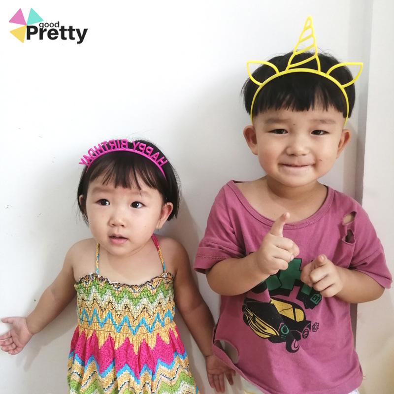 Huruf ikat kepala ulang tahun HAPPY BIRTHDAY ikat kepala ulang tahun anak-anak topi ulang tahun mahkota - PD