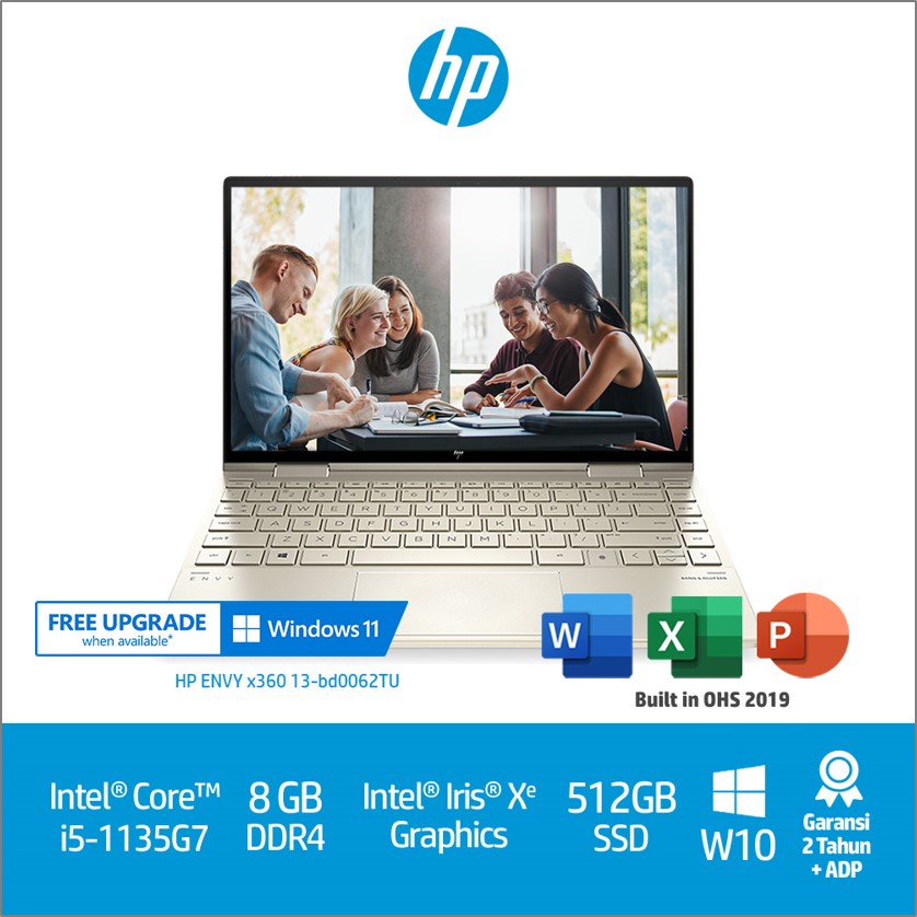 
HP ENVY x360 13-bd0062TU Laptop / Intel Core i5 / 8GB / Intel Iris X / 512 GB SSD / Gold
