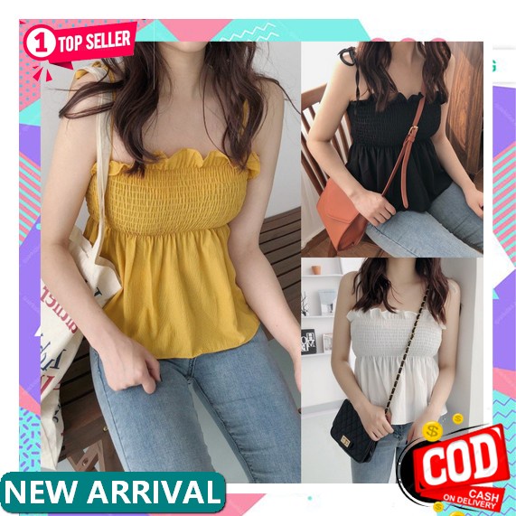 T&C.18 Fashion Singlet Kemben Wanita Kekinian / Tanktop Monochrome Outer Square / Outer Wanita / Baj