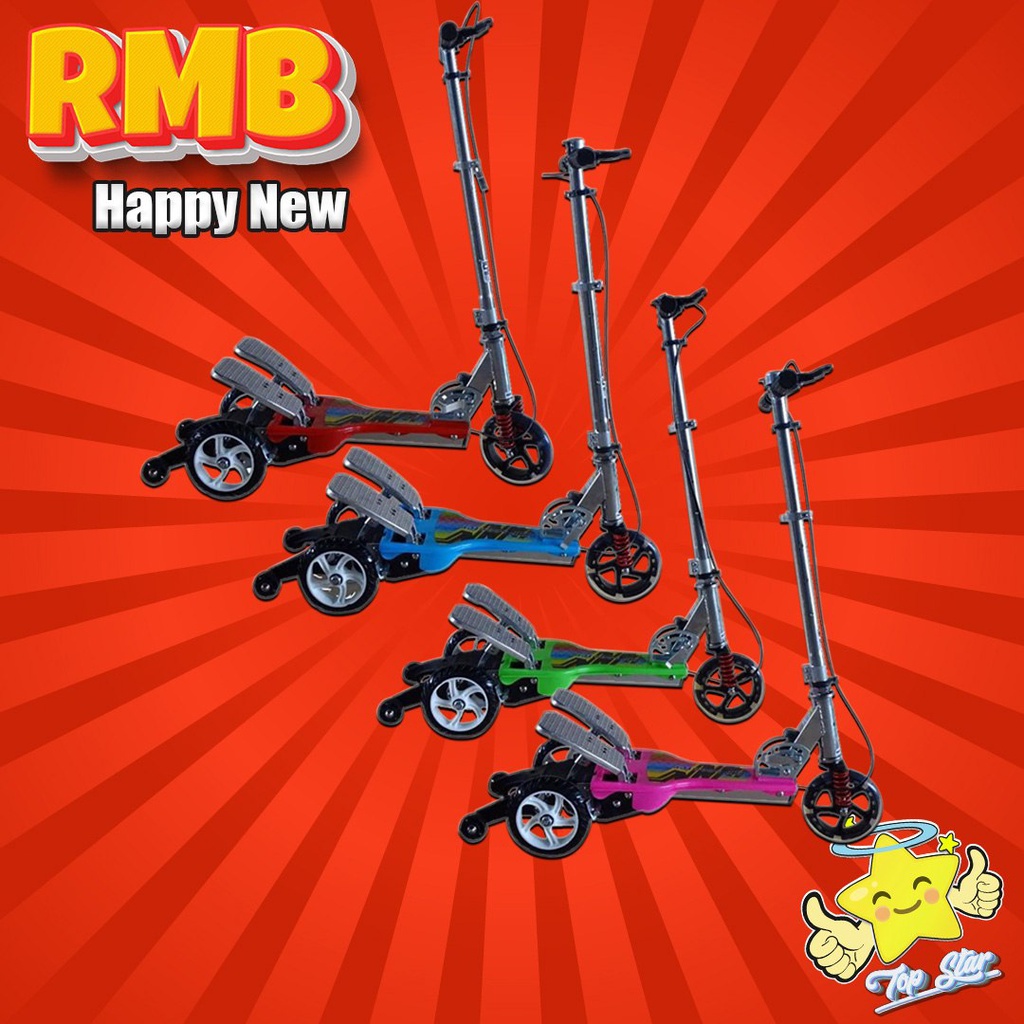 Scooter/Skuter/Otoped Genjot Injak RMB Dual Pedal Happy New