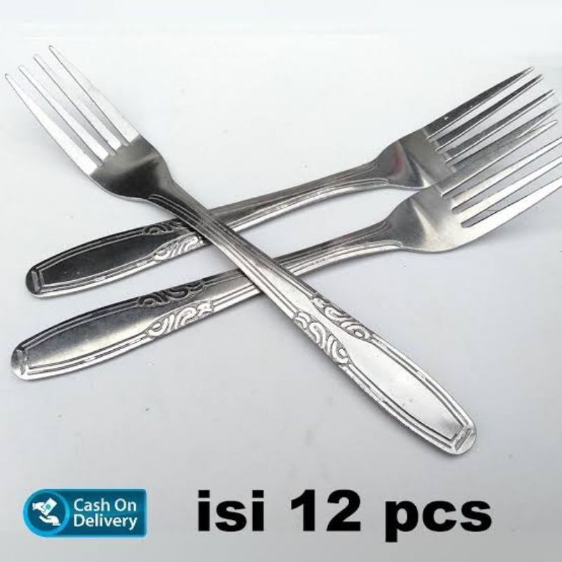 Garpu makan stainless 1 lusin 12pcs