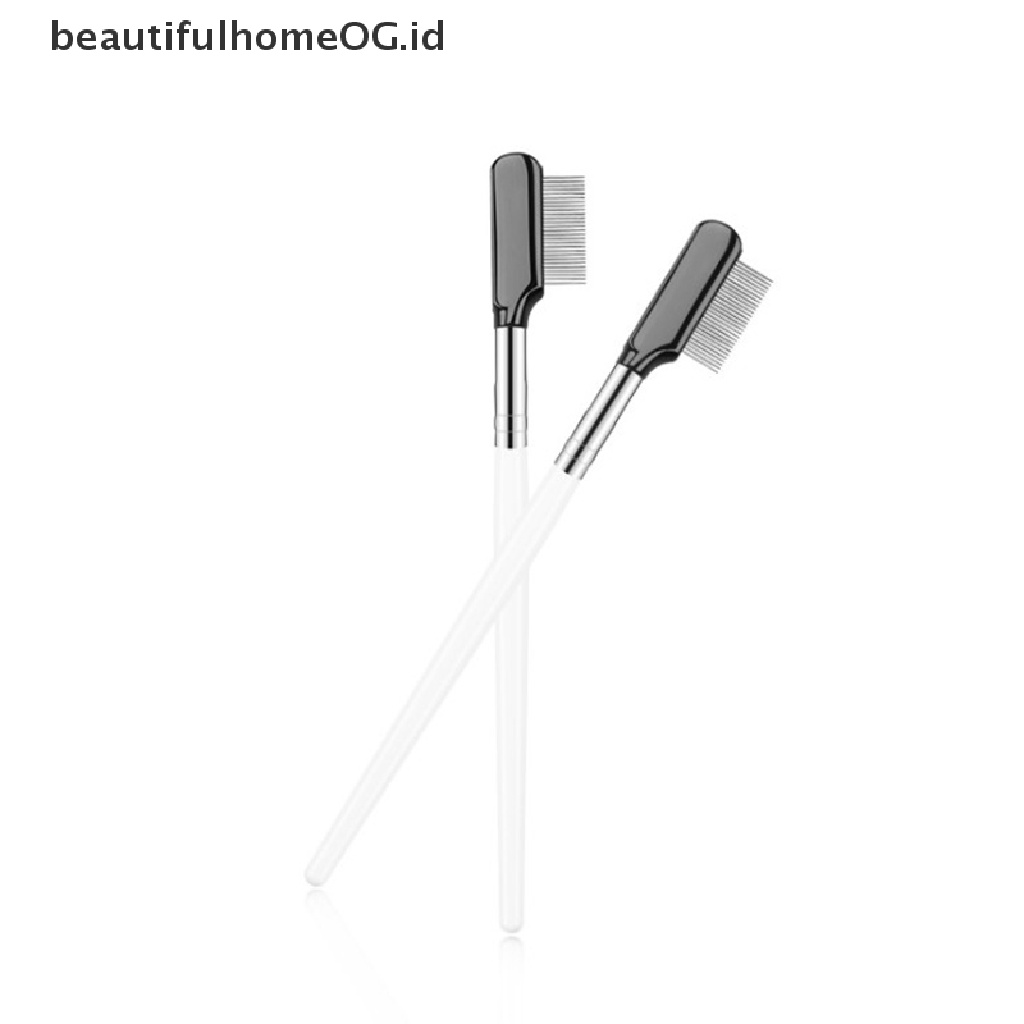 Sisir Bulu Mata Alis Bahan Stainless Steel Dengan Cover Untuk Alat Kosmetik