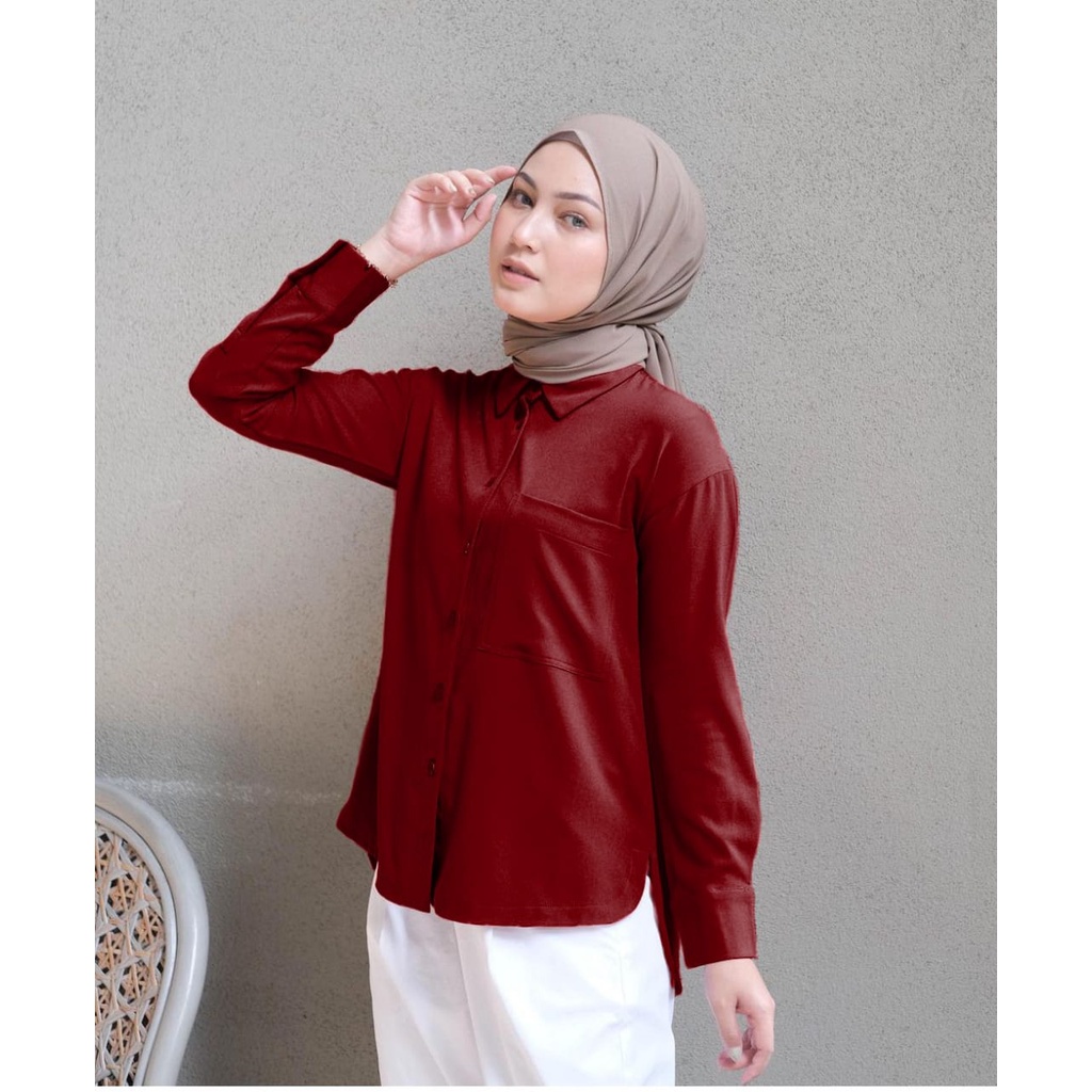 BEFAST - ZEC OOTD Wanita Kemeja SEFA / Kemeja Ganesha / Kemeja Wanita Casual / Kemeja Polos Wanita / Kemeja Banyak Warna Terbaru