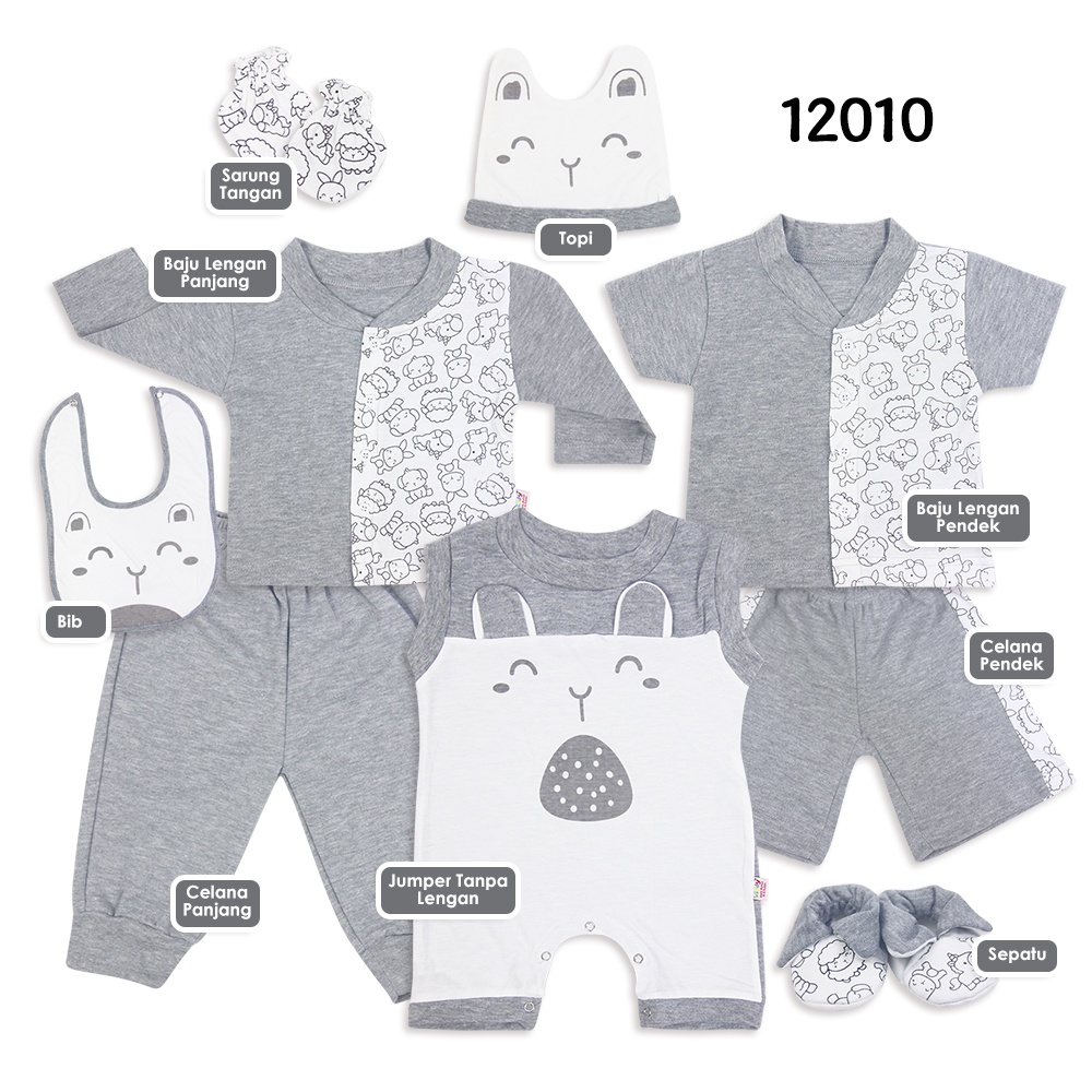 Kiddy Baju Set Bayi / Baby Gift Set / Hampers Bayi Besar / Kado Bayi / Kado Lahiran / Motif Landak Dan Bunny