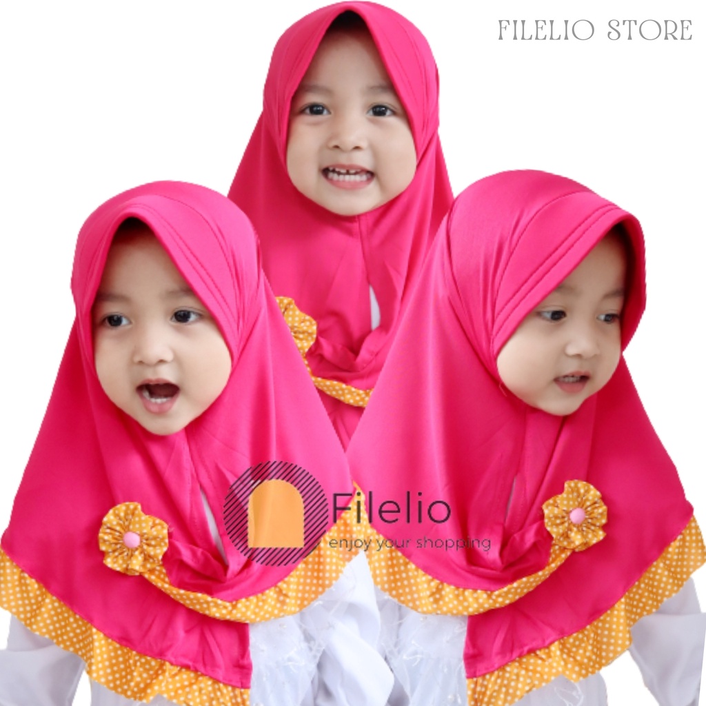 TERMURAH Kerudung Anak Perempan Livia Ped Umur 1-3 Tahun Khimar Anak Kecil Lucu Murah Premium