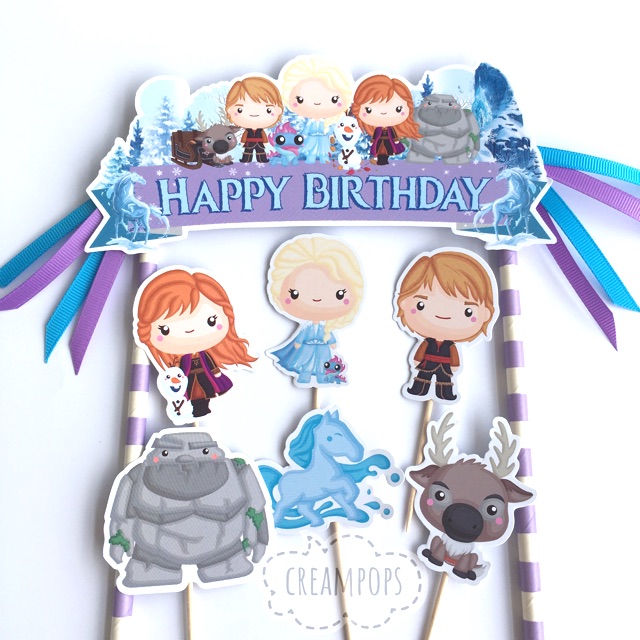 Cake Topper Frozen 2 Happy Birthday