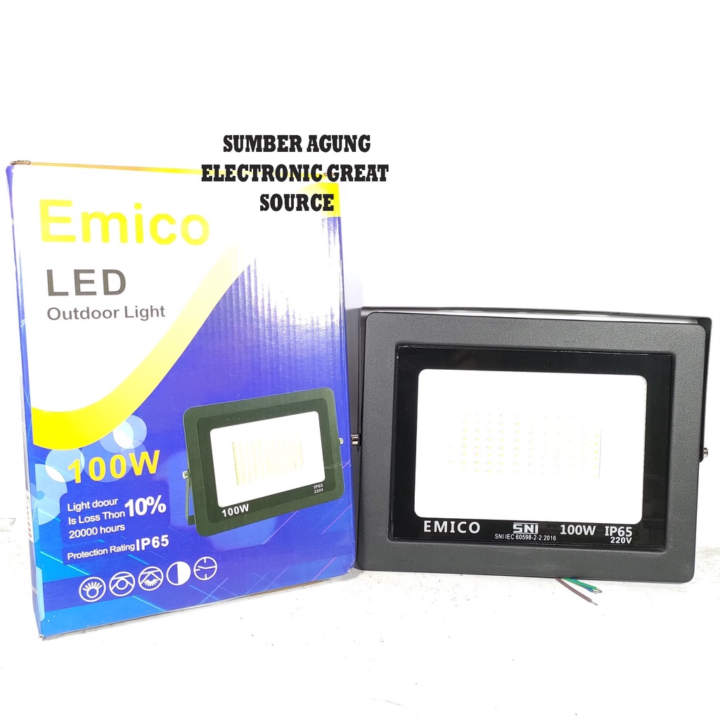 Emico Kap Sorot 100W Cahaya Kuning Yellow Light Outdoor Luar Ruangan