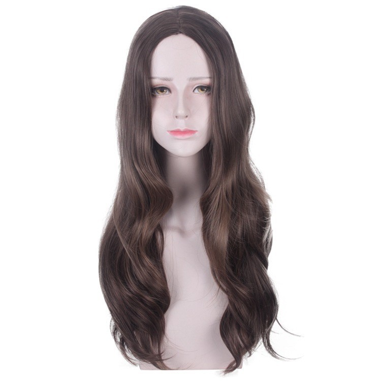 WDA-03 wig daily lolita rambut palsu panjang belah tengah brown