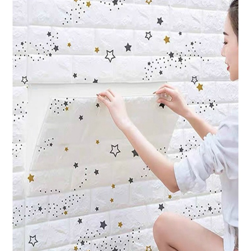 [3D three-dimensional Self-adhesive Wall Stickers] [DIY Wall Decal Stickers Used for Home Bathroom Living Room TV Background Wall Decoration]