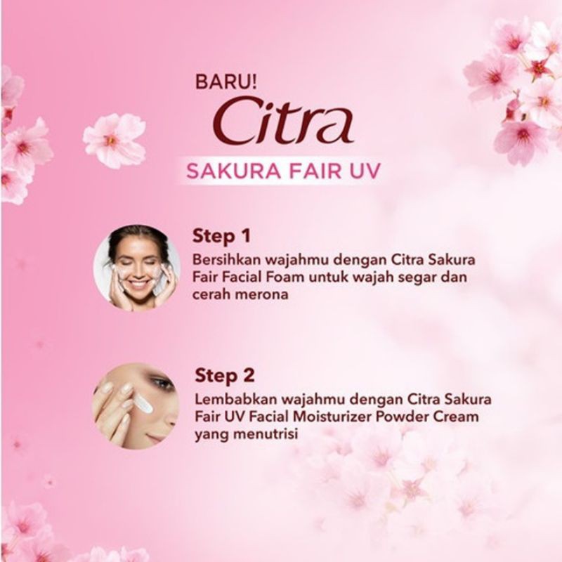 Citra Powder Cream Moisturizer Krim Wajah Sakura Glow UV 40 gr