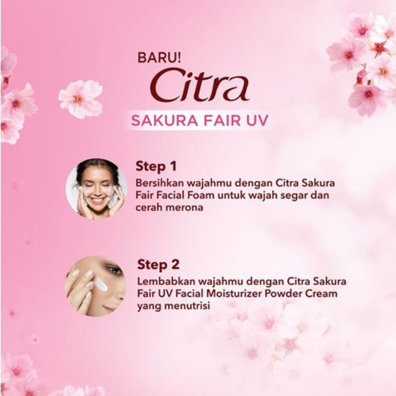 Citra Powder Cream Moisturizer Krim Wajah Sakura Glow UV 40 gr