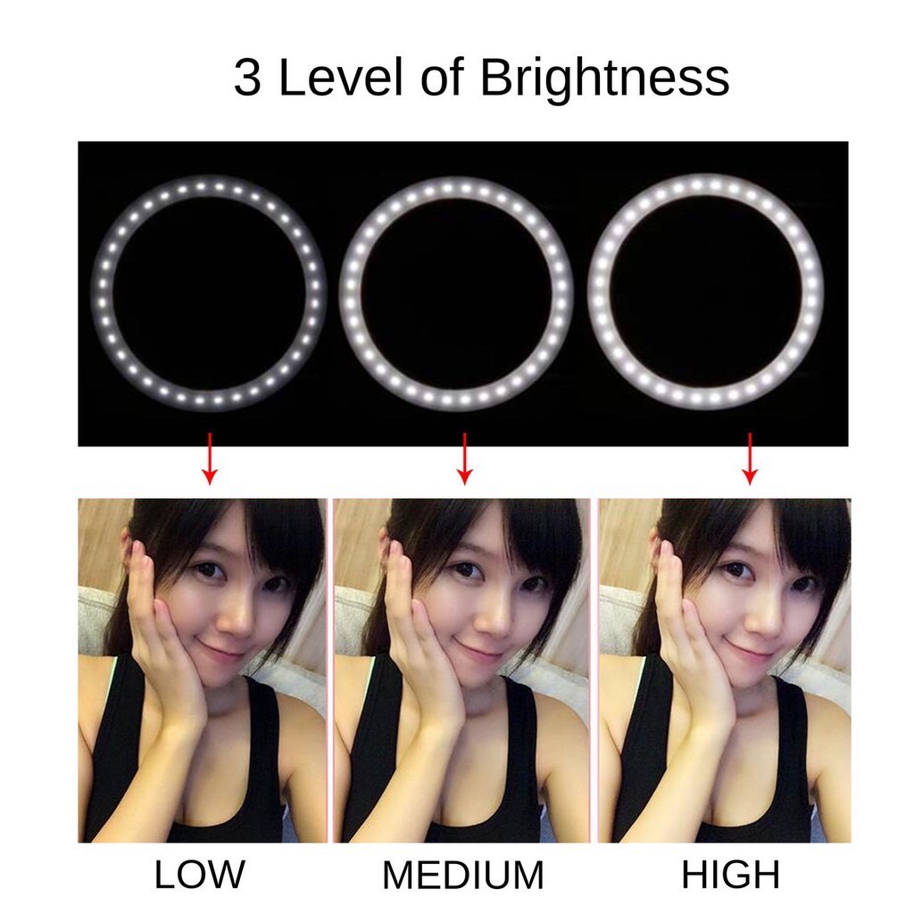 [MH] Ring Lampu Selfie Kamera Bulat Kaca