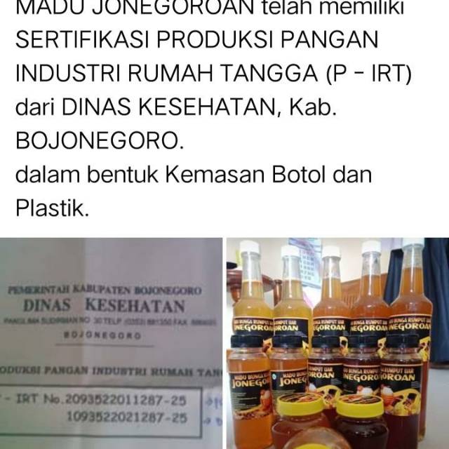 

Madu murni Jonegoroan