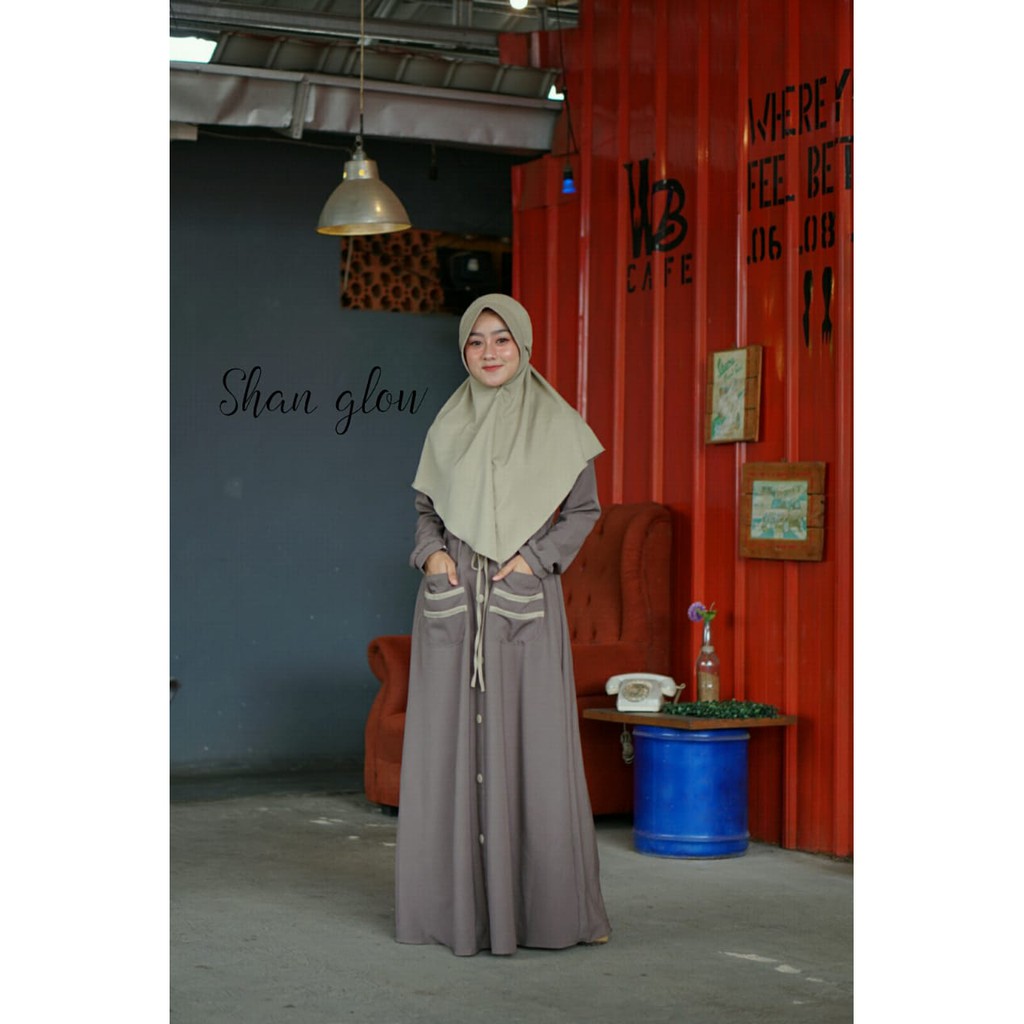 Gamis remaja casual syari Itycrepe set bergo maryam GLADIS by Shan glow jilbab hijab hijaber ootd