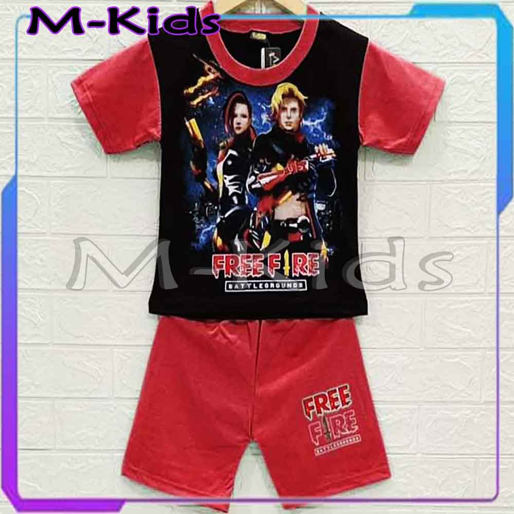 MKids88 - Baju Setelan Kaos Anak Free Fire